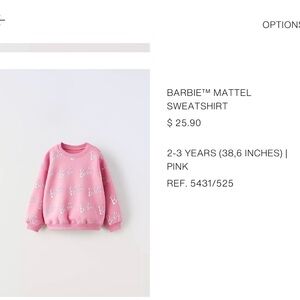 Zara Pink Barbie Sweatshirt